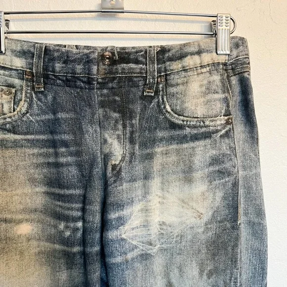 Rag & bone miramar jogger denim heavily distressed sweatpants french terry XS - Picture 4 of 8